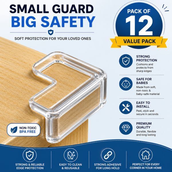 12 PCS Soft Silicone Corner Protectors for Child Safety Marble Safe for Kids-image-6