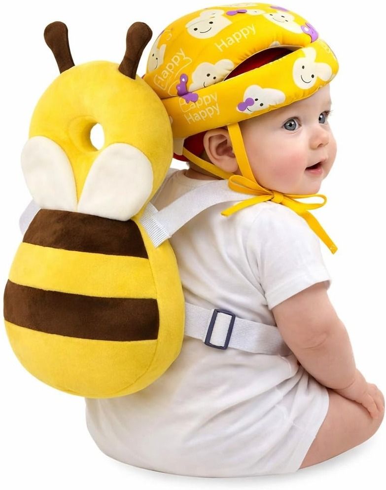 Bee Baby Head Protection Pillow Backpack with Safety Helmet-image-32