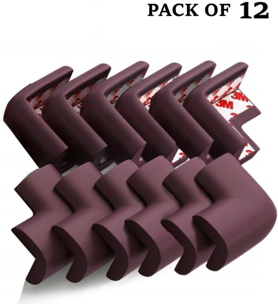 giggli Brown Foam Corner Guards Pack of 12 | Baby Safety Edge Protector-picture-27