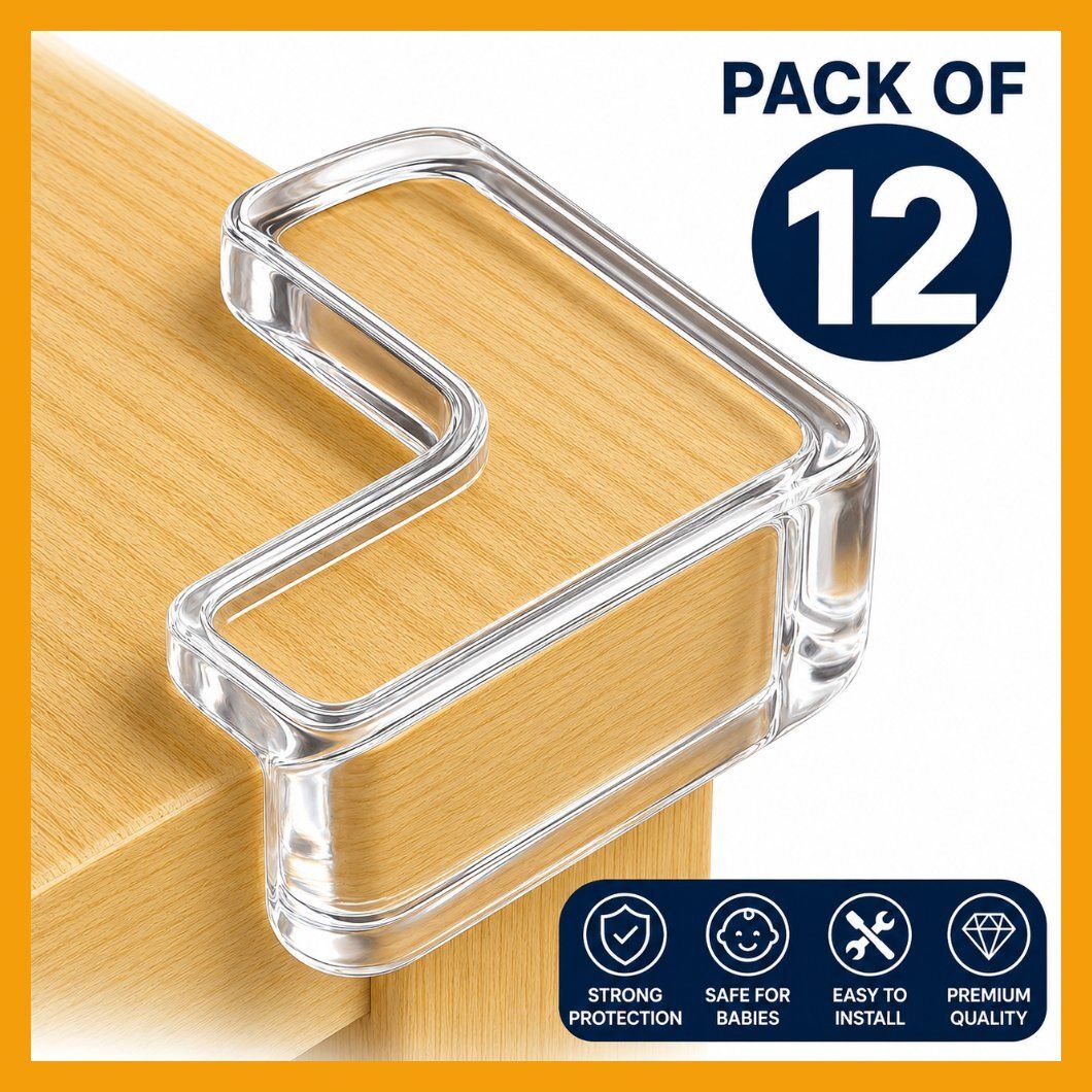 12 PCS Clear Silicone Corner Protectors for Kids Safety Table-image-34