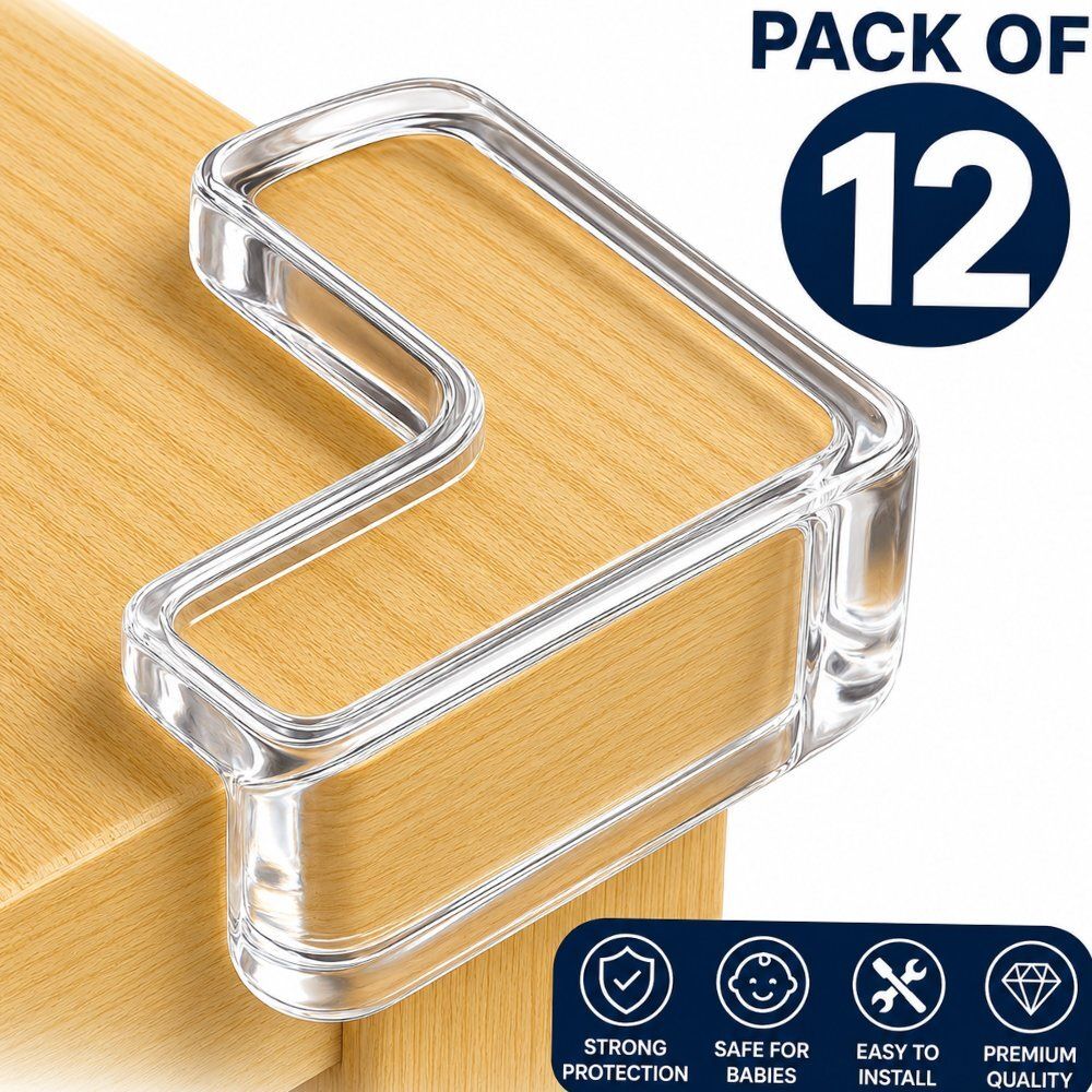 12 PCS Transparent Silicone Corner Protectors for Kids Safety Furnitur-image-8