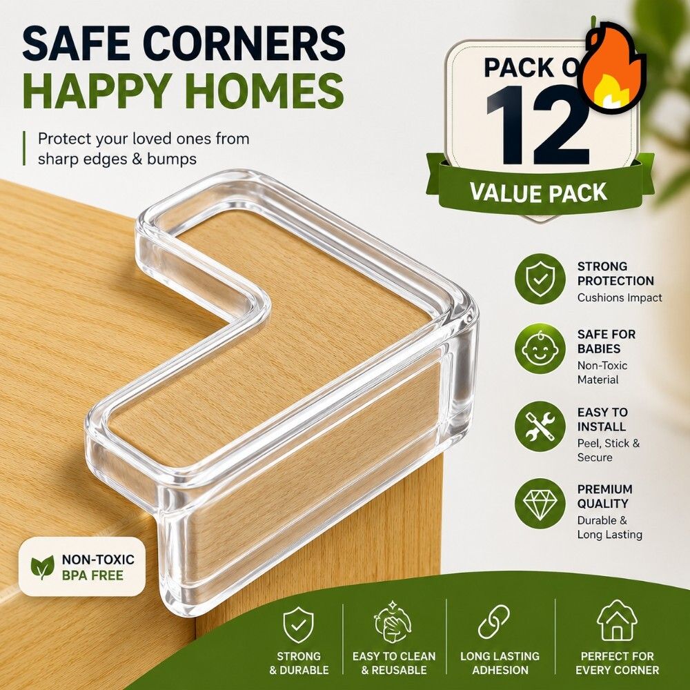 12 PCS Transparent Silicone Corner Protectors for Kids Safety Shelf-image-37