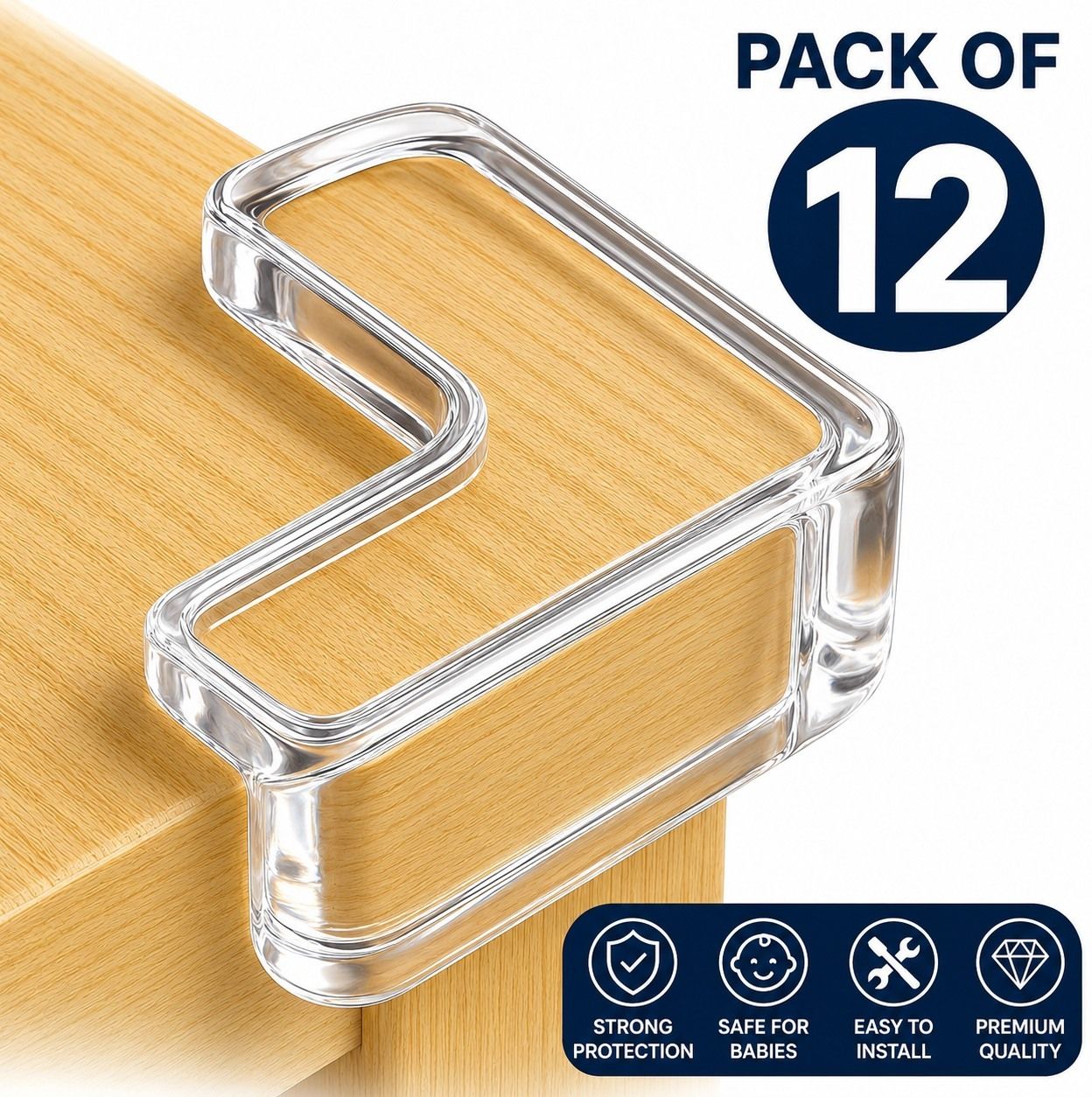 12 PCS Transparent Silicone Corner Protectors for Kids Safety Table-image-35