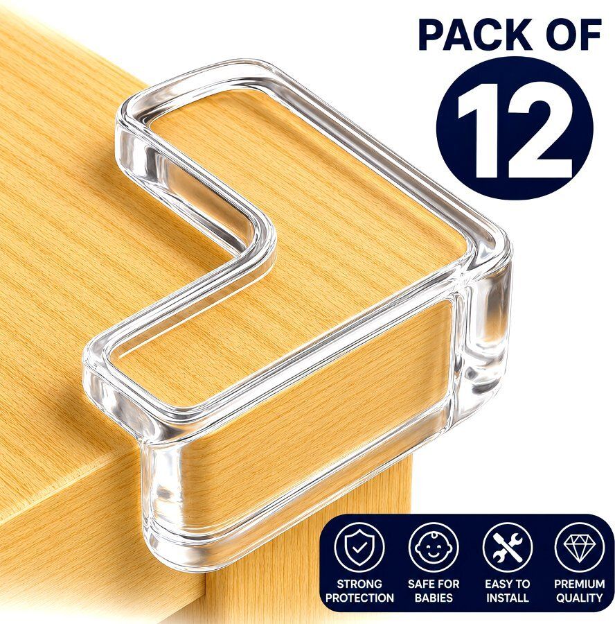 12 PCS Soft Silicone Corner Protectors for Edge Protection Desk Shock Absorbing-image-20