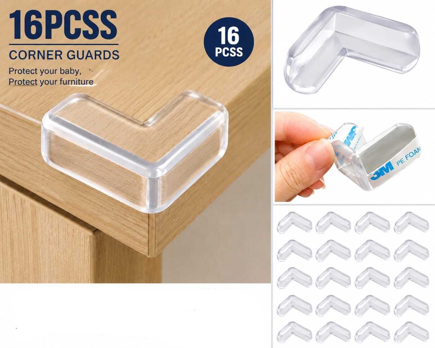 16Pcs V shape Silicon Corner Protector for Table Corner Guards for Baby Safety-image-31