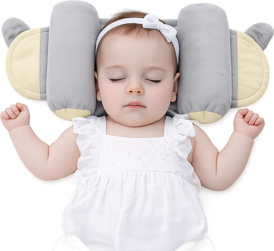 synlark Baby Adjustable Slider Pillow with Side Cushion Anti Roll Pillow for unisex baby-picture-28