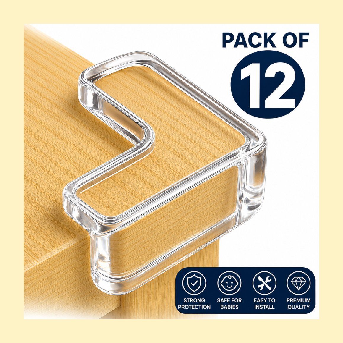 12 PCS Clear Silicone Corner Protectors for Child Safety Desk Protective Covers-image-35