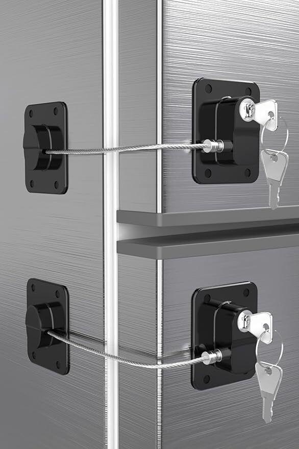 Refrigerator Lock with Key Strong Cable Lock for Kids Safety-image-27