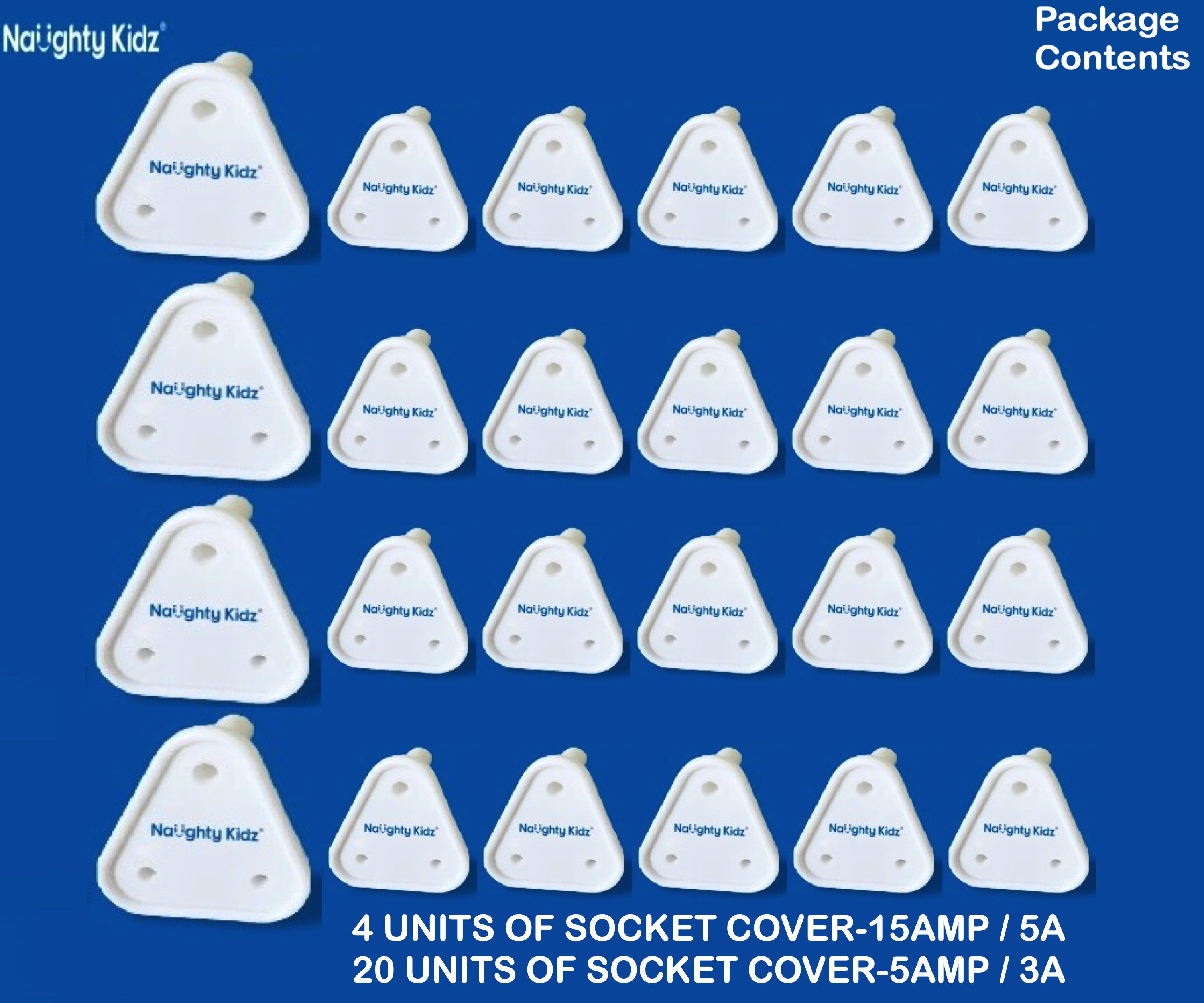 Pack of 24 Baby Safety Electric Socket Plug Cover Guard For 3Pin//5A & 5Pin//15A-image-21