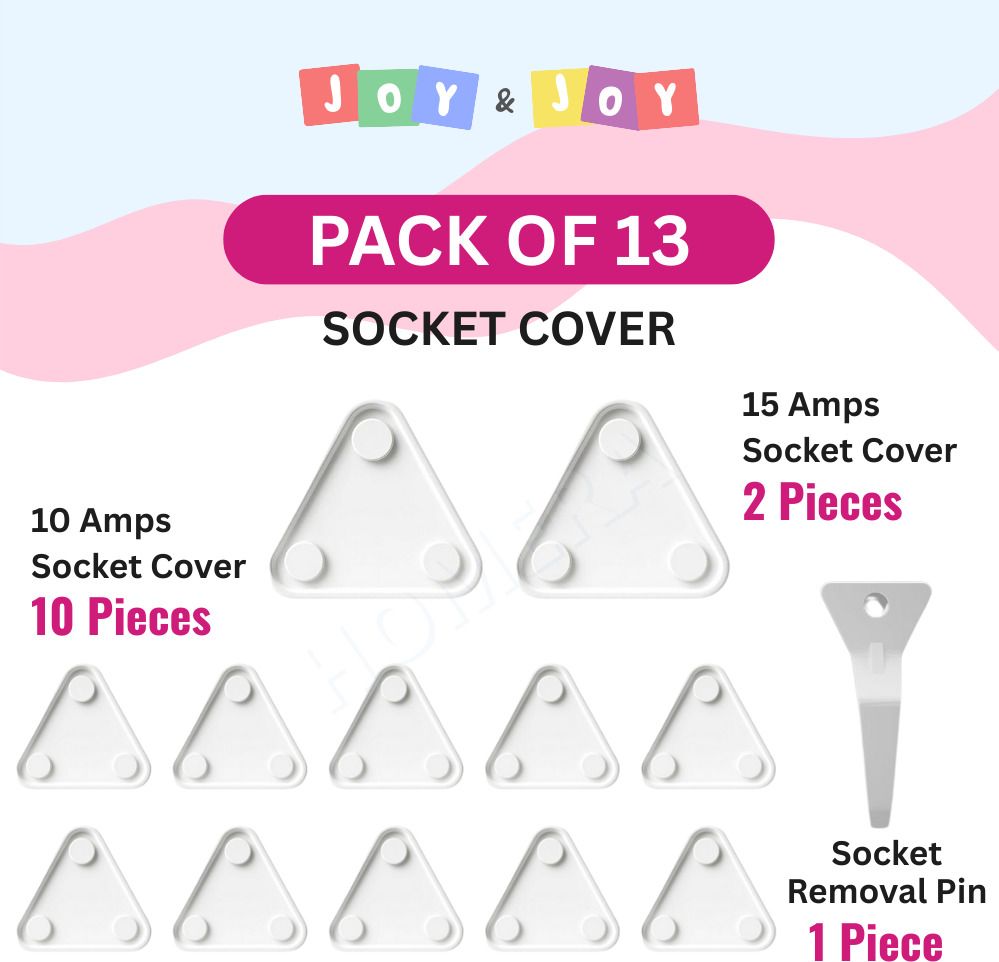 Electric Socket Plug Guards | Child Safety Socket Covers (12 Pcs, White)