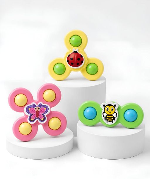 sthofy Kids Bath Spinner Toy Set of 3 Rotating Suction Cup Bath Toys (Multicolor) Rattle-picture-16