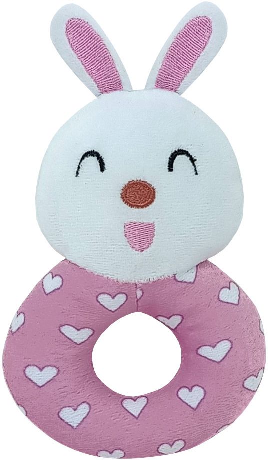 Bunny Rattle Soft Toy with Round Handle Rattle