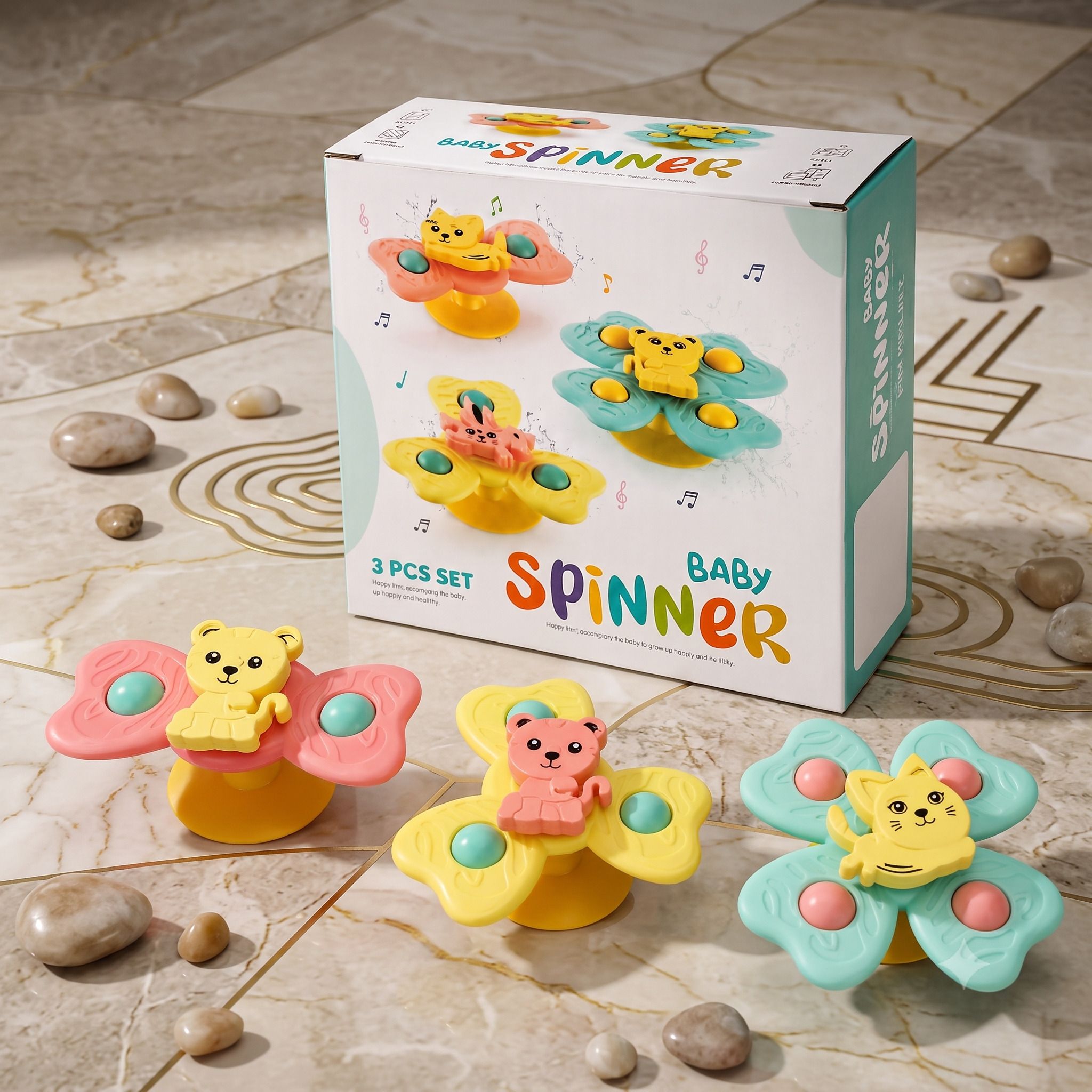 sthofy Baby Sensory Spinner Toy Set (3 Pieces) | Fun & Educational Toys for Babies Rattle-picture-44