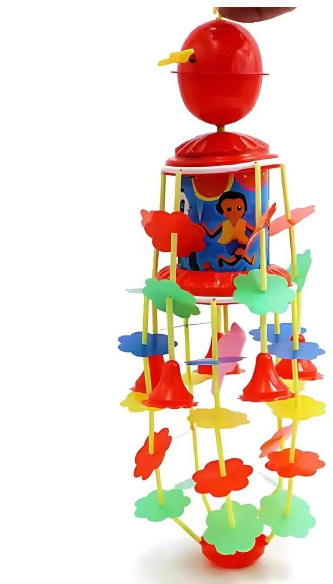 Colorful Wind-Up Spinning Toy Rattle