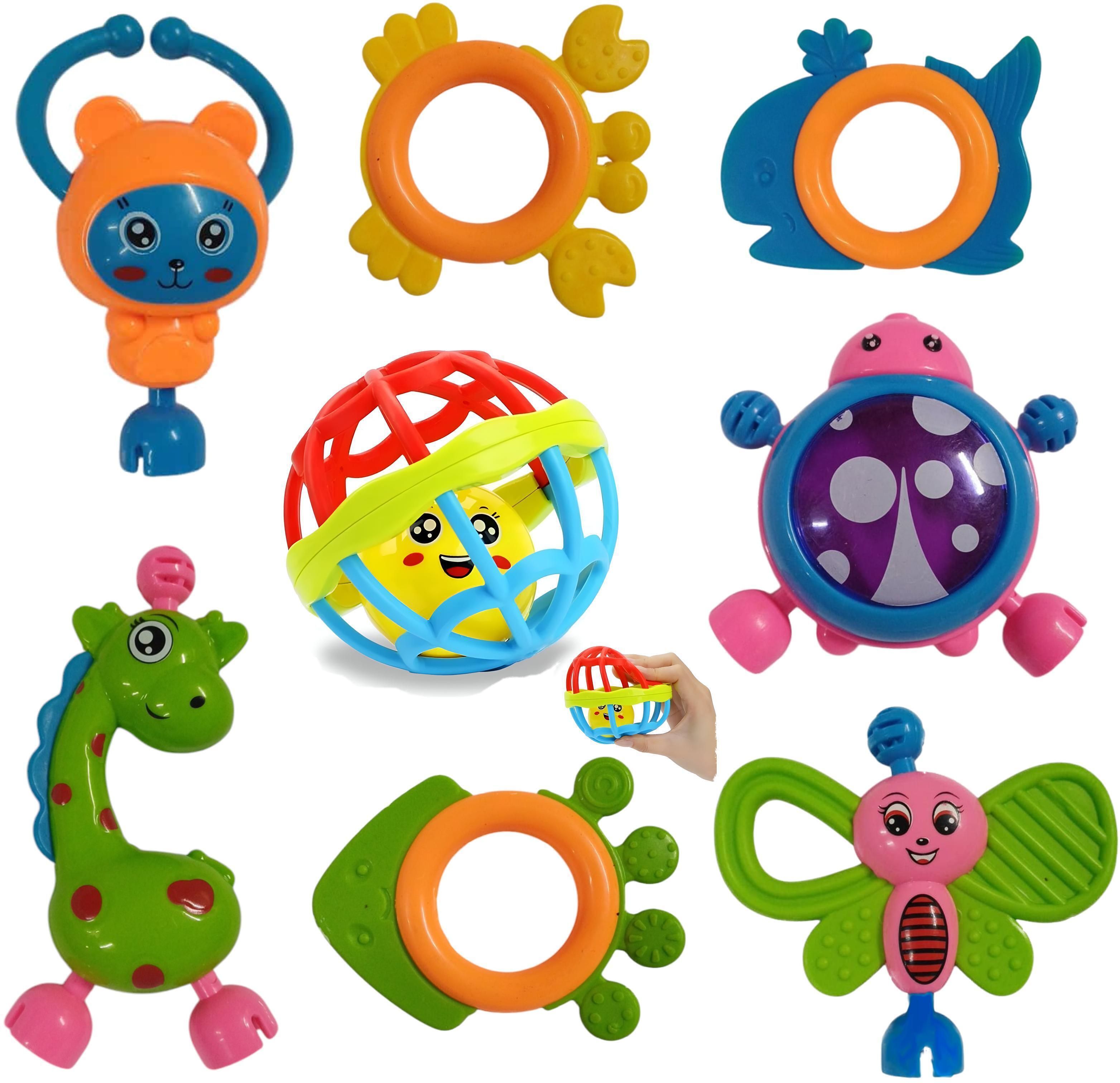 buddy colorful born baby rattel combo set of 8 toys for kid
