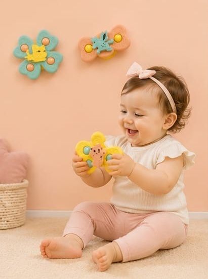 aquatide 3 PCS Baby Suction Spinner Toy Set for Wall Mirror Bath 6-24 Months Baby Rattle-picture-39