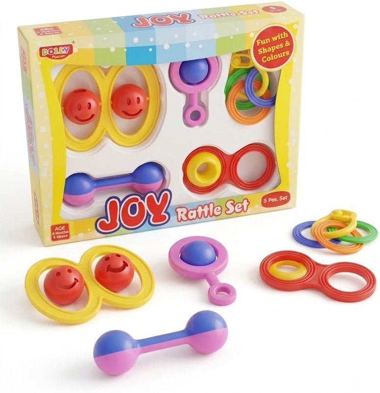 5-Piece Multicolored Baby Rattle and Teether Toy Set for Infants Rattle-image-24