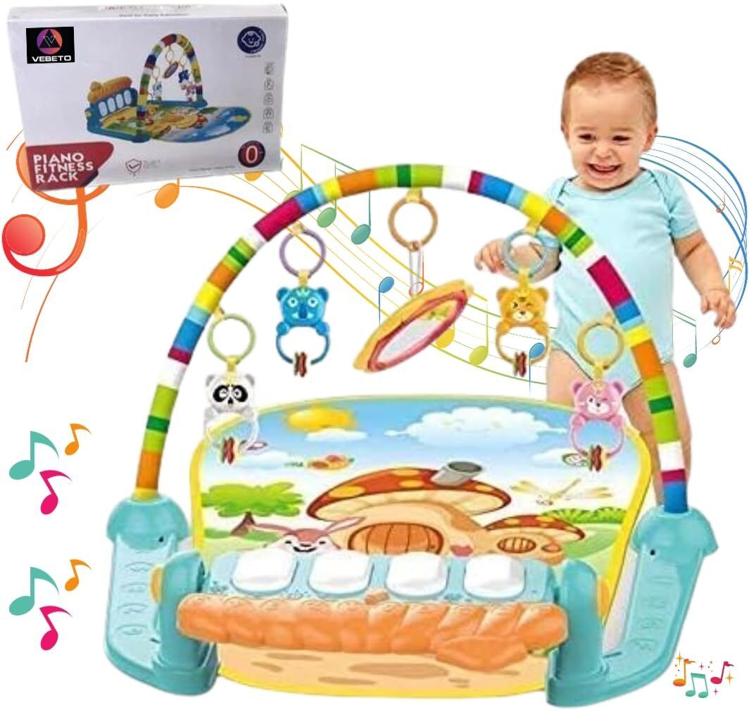 dorytoys Baby Tummy Time Play Mat with Music, Kick Piano and Hanging Rings-picture-36