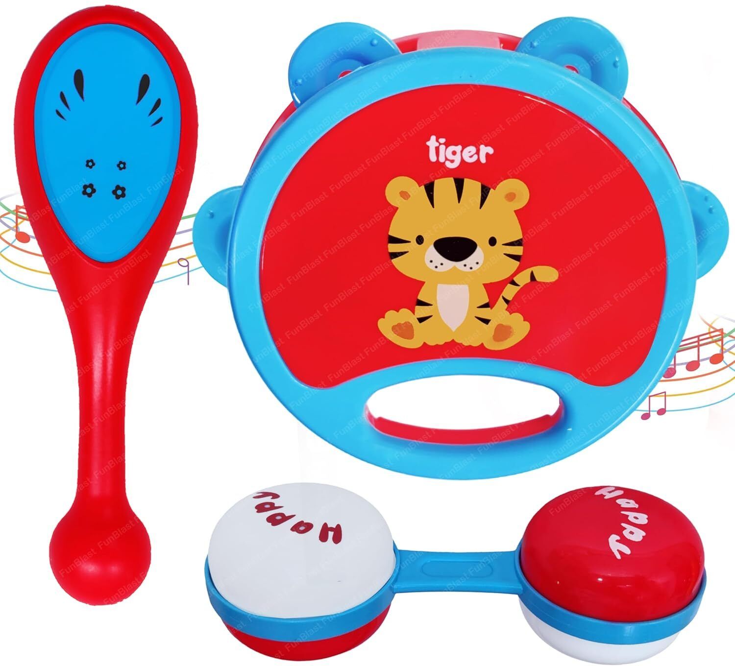 Rattles Toys for Babies- Pack of 3 Pcs Shaking, Rattle & Dumbbell Rattle Toy for Rattle-image-2