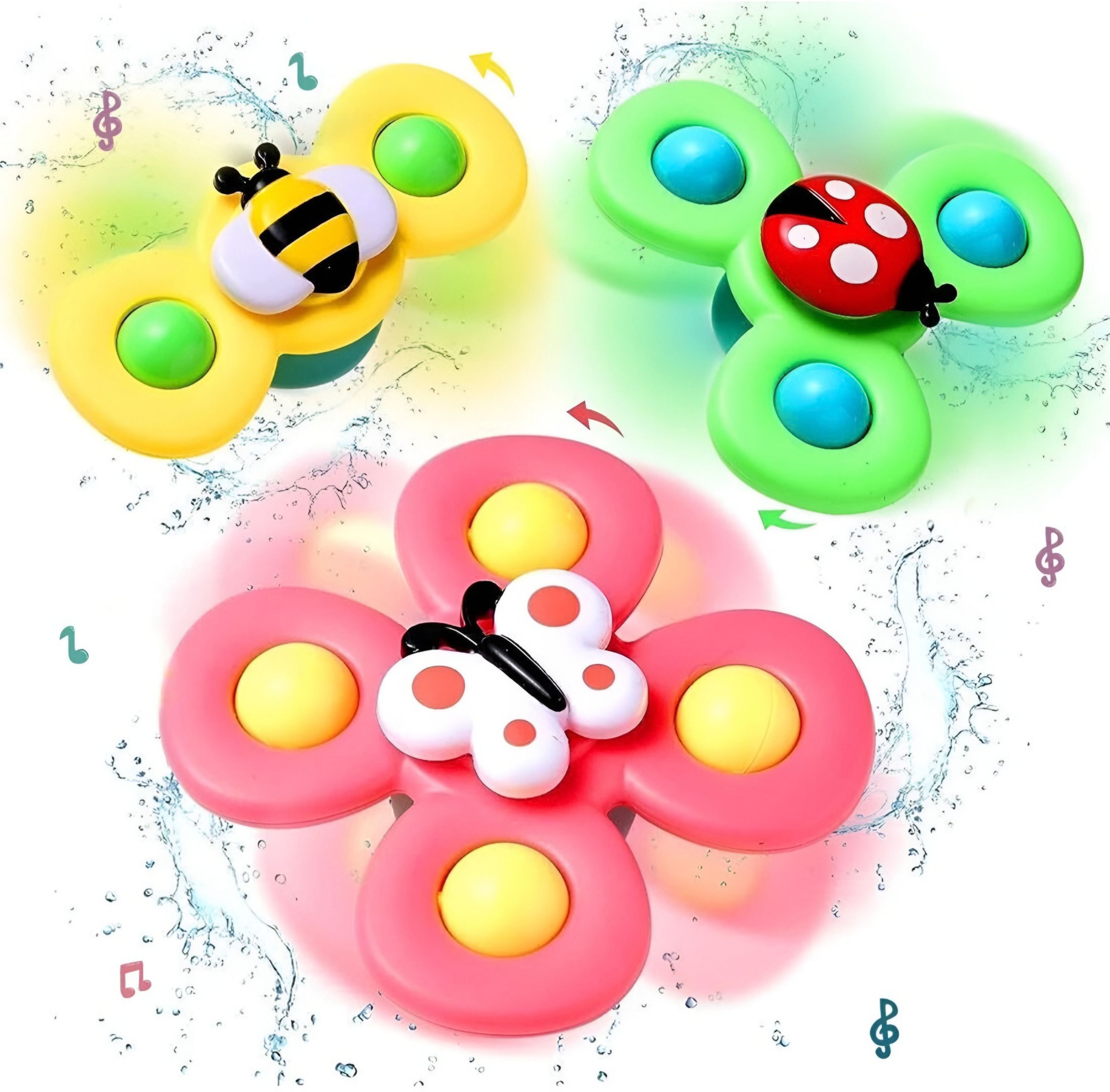 Animal Shape Suction Fidget Spinner Toy for Kids – Bath & Activity Toy Rattle-image-27
