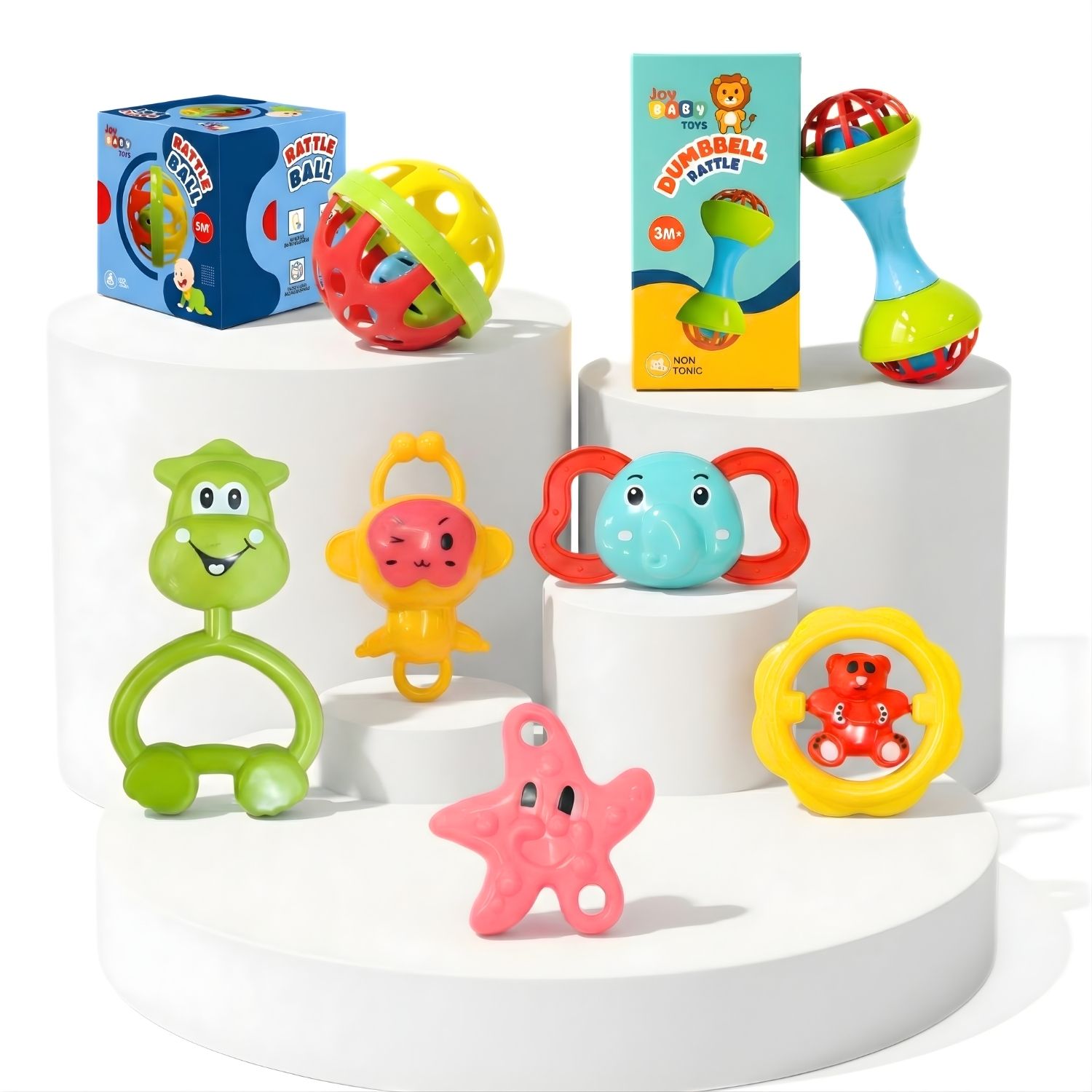 be bright 7 Pcs Baby Rattle Toy Set for Newborns & Infants | Soft Sound, Safe Material Rattle-picture-6