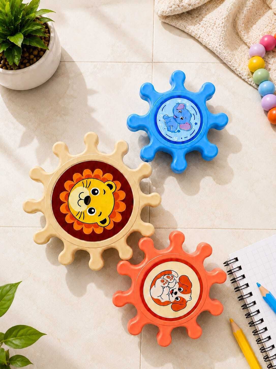 Baby Suction Spinner Toy Set of 3 Strong Cup Sensory Bath Toy for Kids Rattle-image-36