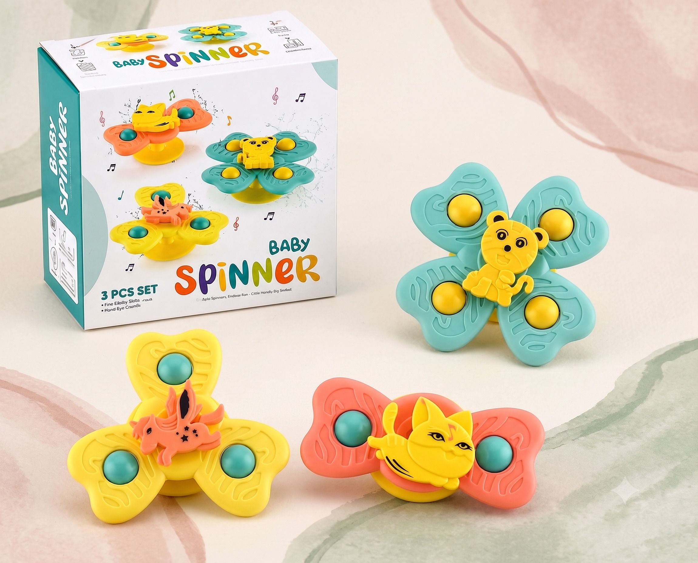 sthofy 3 Pcs Baby Spinner, Strong Suction Spinner Toy Rattle-picture-46
