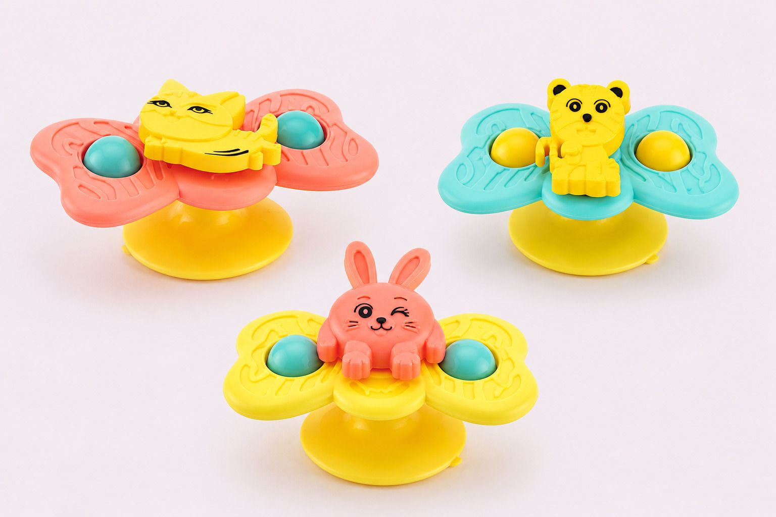 aquatide Easy Stick Wall Spinner Toy Set of 3 Bath Toys for Kids Rattle-picture-14