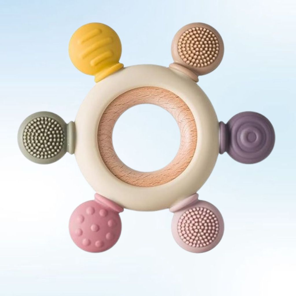 msda Baby Teething Relief Toy with Colorful Silicone Textured Ends Rattle-picture-48