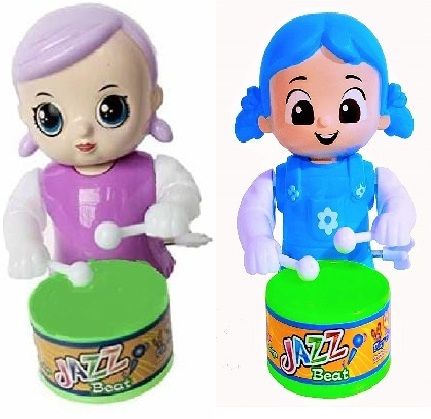Musical Drum Toy Key Operated Fun Toy for Kids ( BLUE BABY) Pack of 02 Rattle