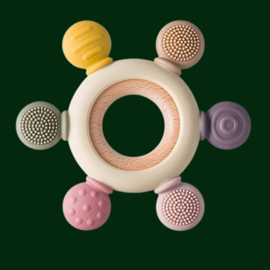 msda Baby Teething Relief Ring with Multi Surface Silicone Texture Rattle-picture-32