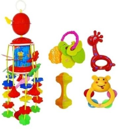 Baby Marry go Round With 4 Pcs Rattle Set For Kids 0 To 12 Month Baby Rattle-image-6