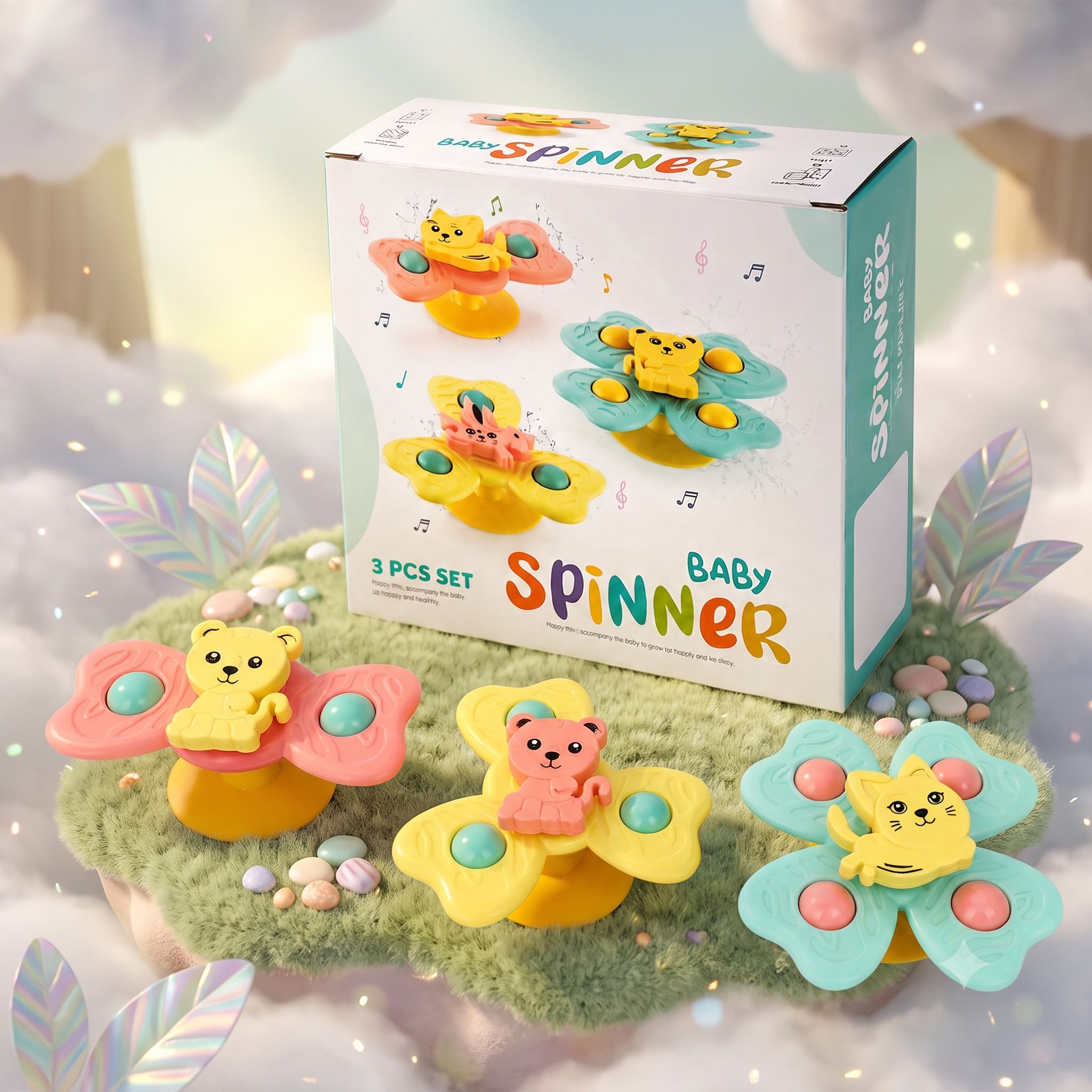 Kids Fun Spinner Toy Combo Pack | 3 PCS Cute Animal Design Rattle-image-34