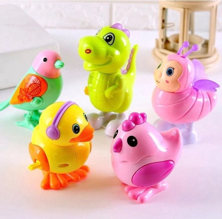 3 Pcs Jumping Bird Wind Up Key Operated Colorful Bird Toys for & Kids Rattle Rattle