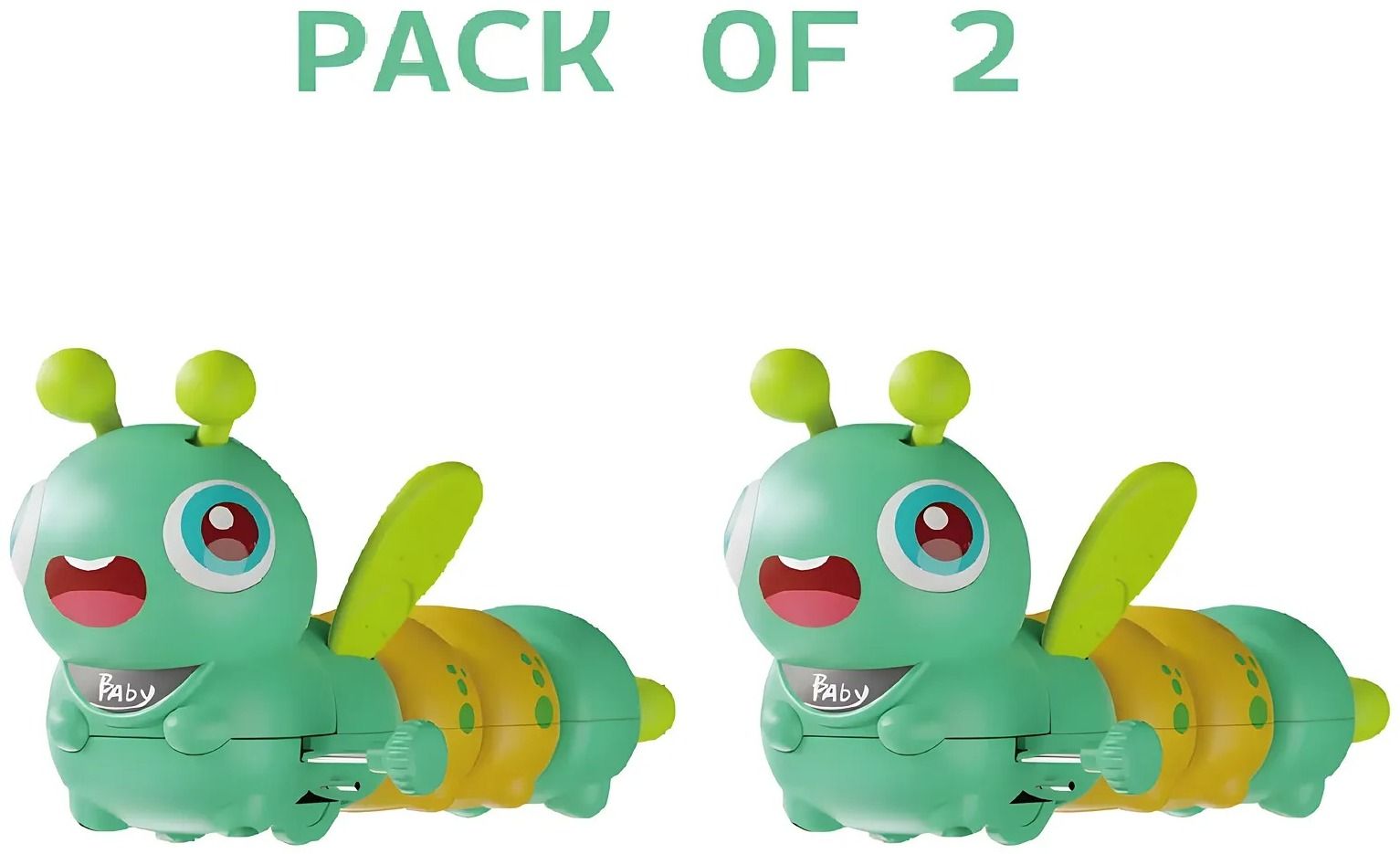 zunbella 2 pcs Cute Caterpillar Wind Up Key Operated Moving Toys for Kids Rattle-picture-28