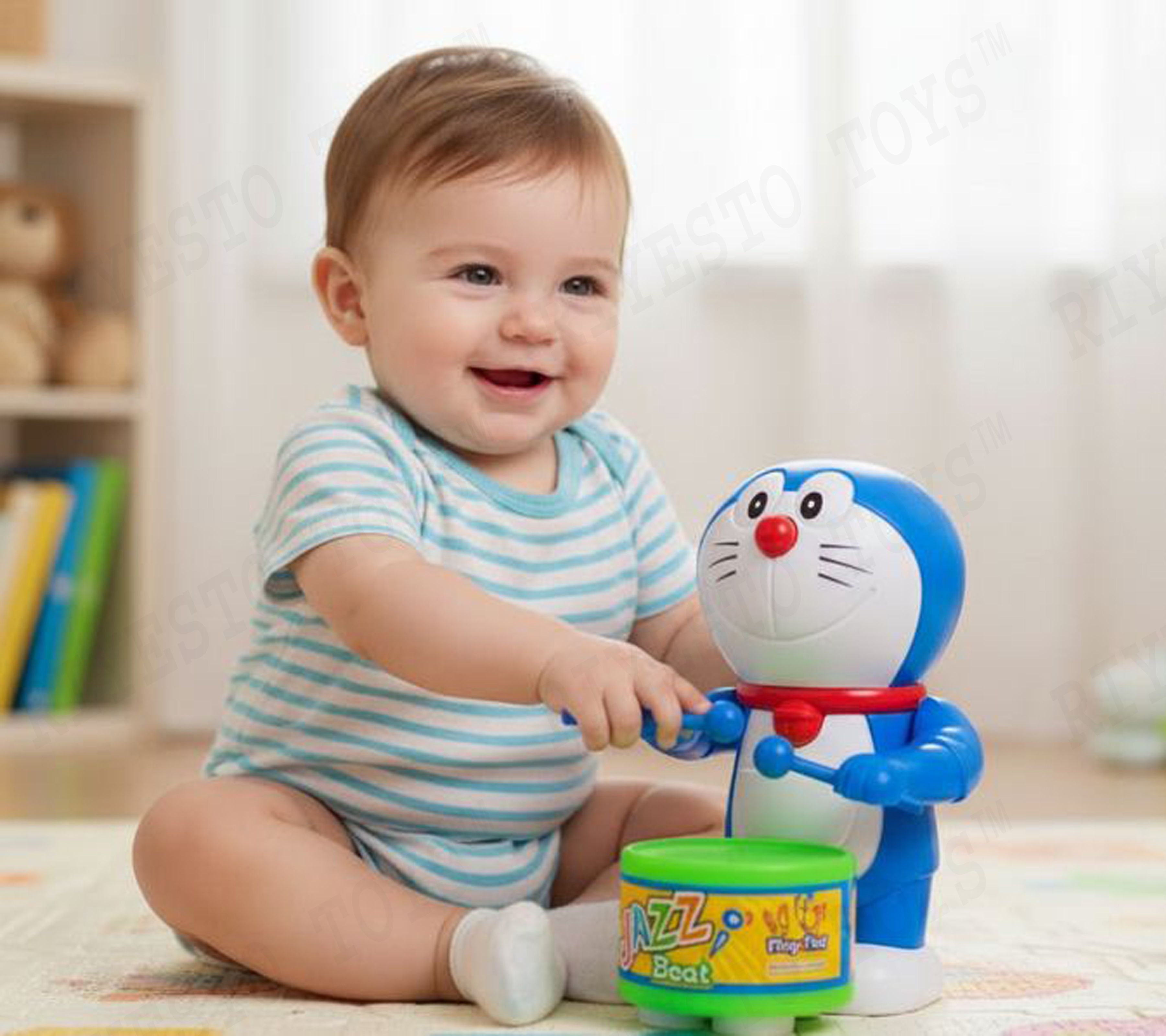riyesto toys Key Operated Cute Drummer Toy for Toddler Birthday Return Gift Drummer toy Rattle-picture-36