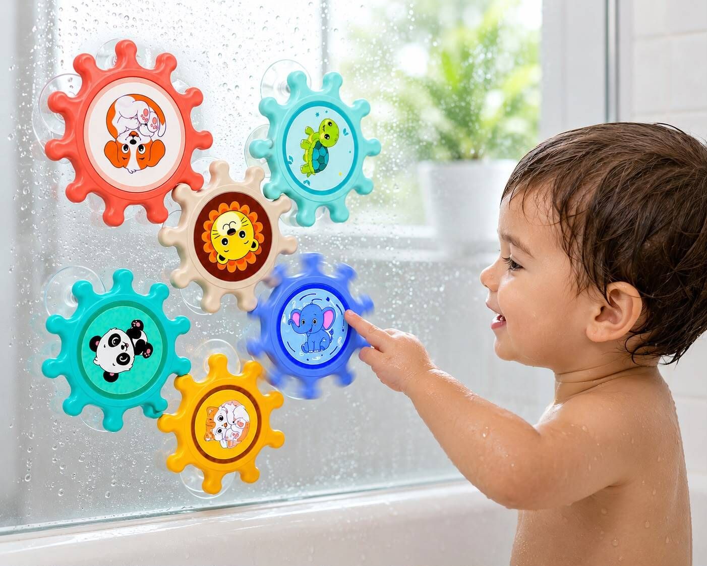 Baby Bath Toys Suction Cup Spinner Sensory Rotating Toy for Toddlers Rattle-image-39