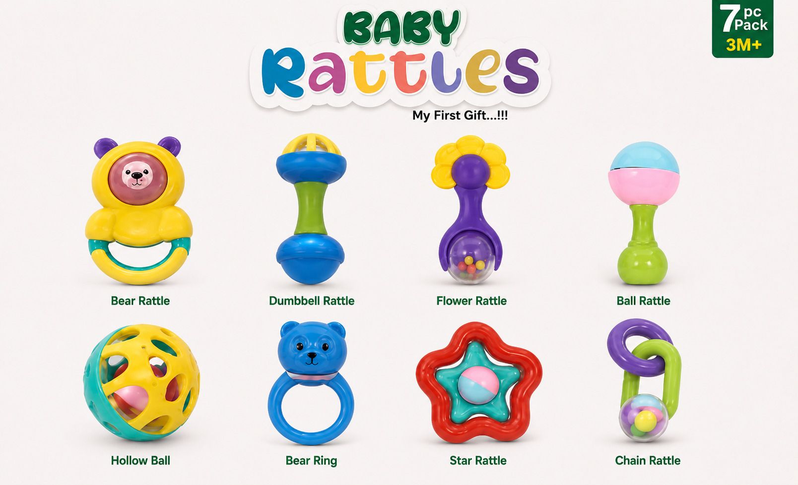 anushree mart Baby Rattles 7 Piece Set Rattle-picture-29
