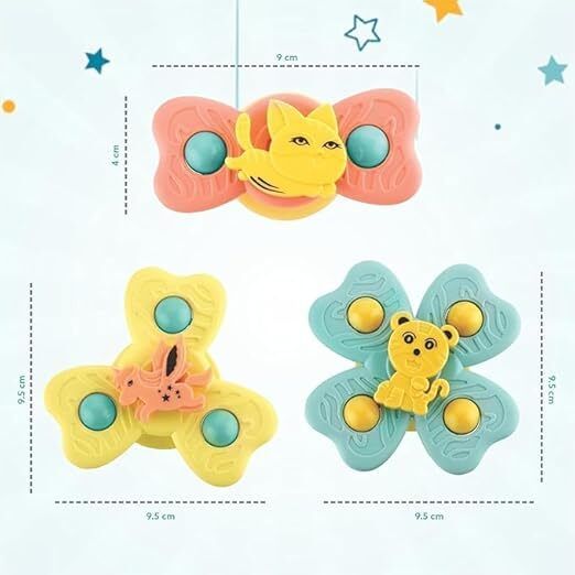 aquatide Fun Bath Spinner Set of 3 for Kids and Toddlers Rattle-picture-18