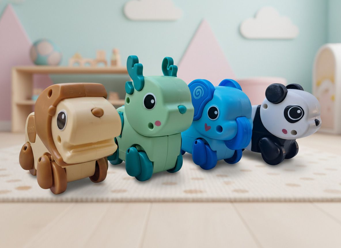 sam and mom Mini Animal Friction Toy for Toddlers | Random 2 Cute Cartoon Animal Rattle-picture-13