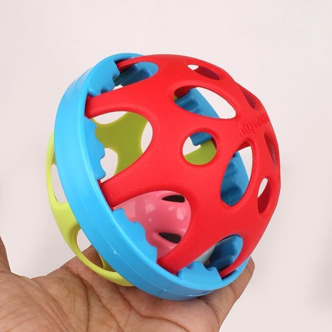 heykids Colorful Plastic Soft Ball Rattle for Baby, Bath Toy Made in Safe Non-Toxic Rattle-picture-4