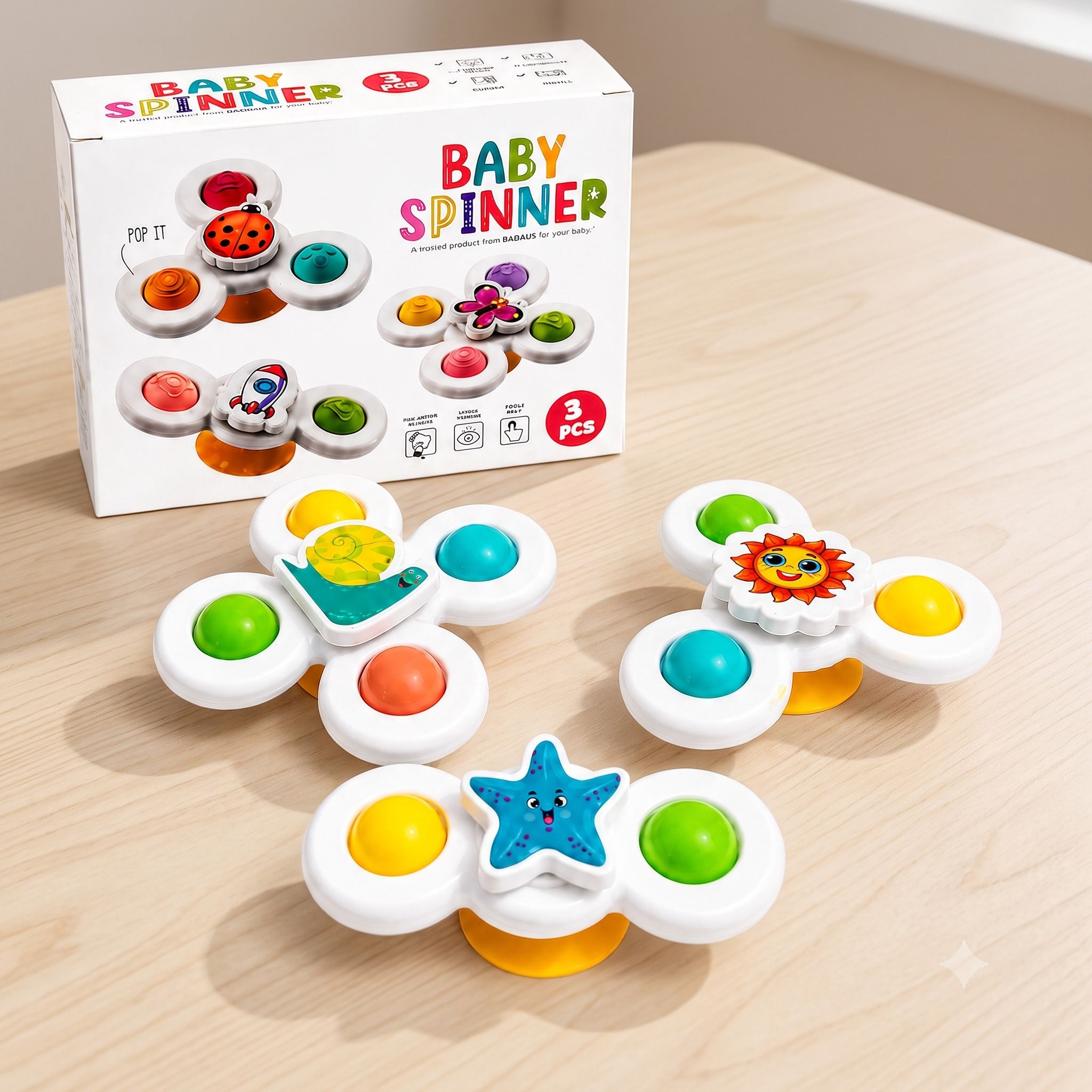 sthofy Baby Activity Spinner Toy Pack of 3 Rattle-picture-42