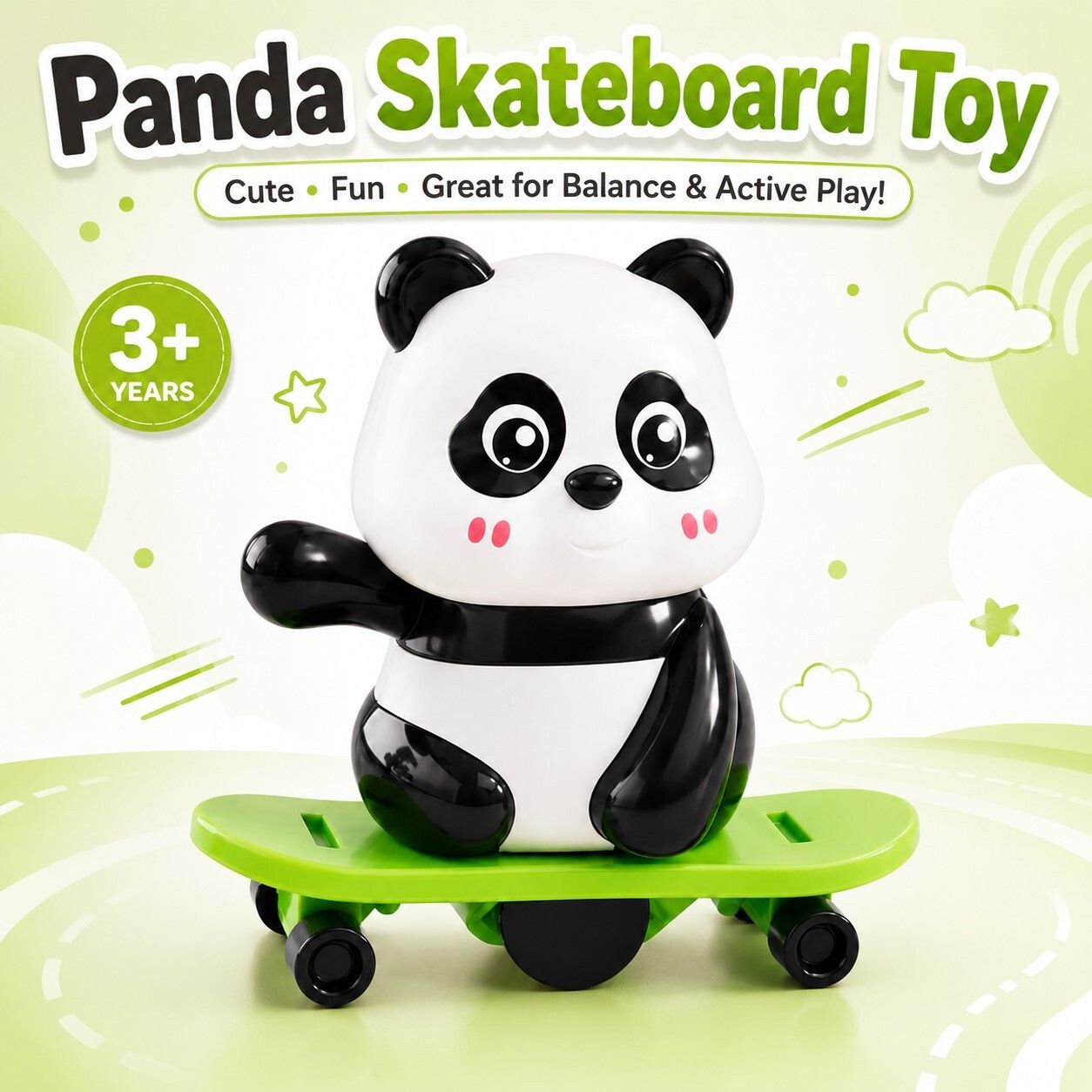 opina Wind-Up Panda Hula Hoop Toy for Kids, Manual Key Operated Spinning Toy_ 3+ Years Rattle-picture-8