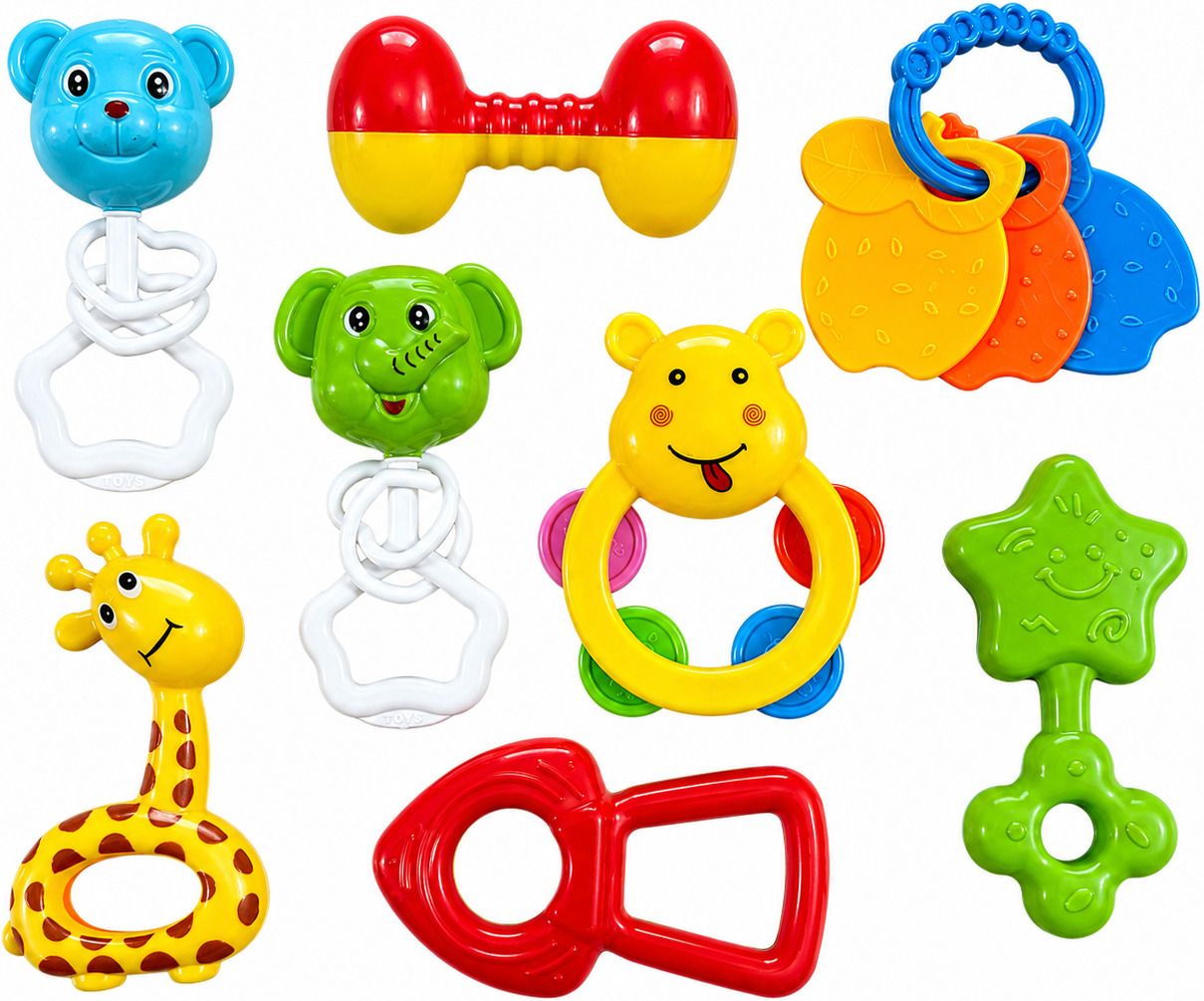 Baby Rattle Set of 8 for Newborn | Colorful Teether & Hand Grip Learning Toys Rattle-image-45