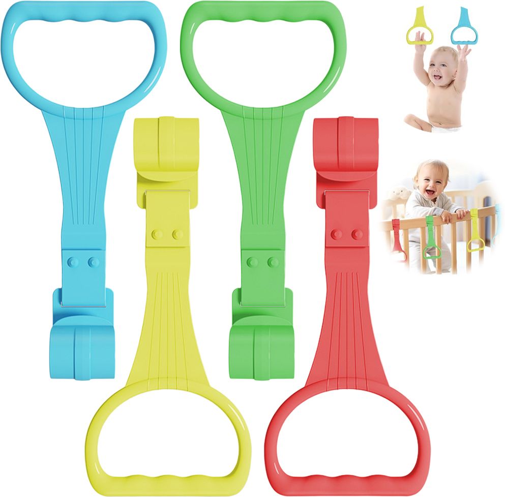 verilux Crib Pull Rings for Babies 0 3 Years Standing Assistant Anti Slip Handles 4 Pack Rattle-picture-49