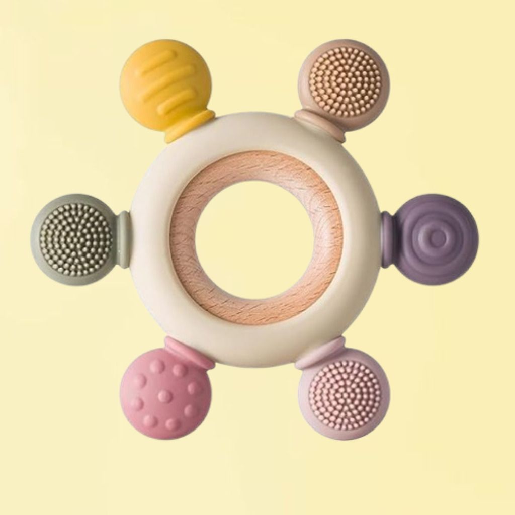 msda Infant Teething Toy with Multi Texture Silicone Ends Rattle-picture-37