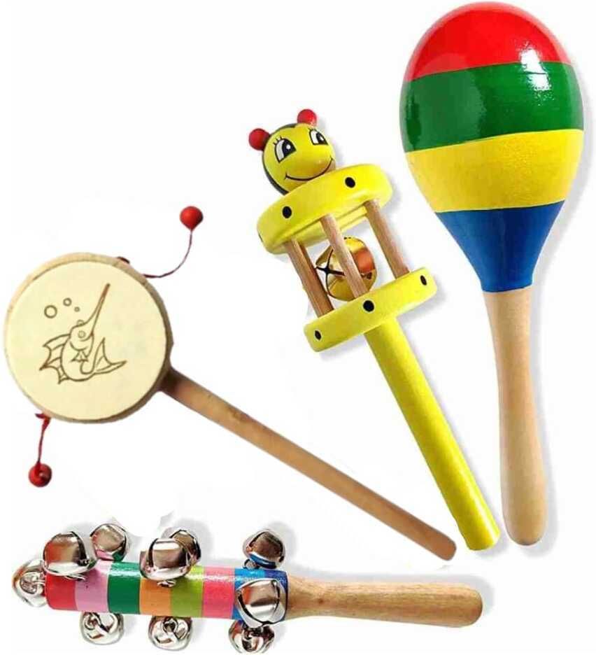 Get Your Child's Playtime Rolling with Pack of 4 Rattles Set for Kids Rattle-image-33