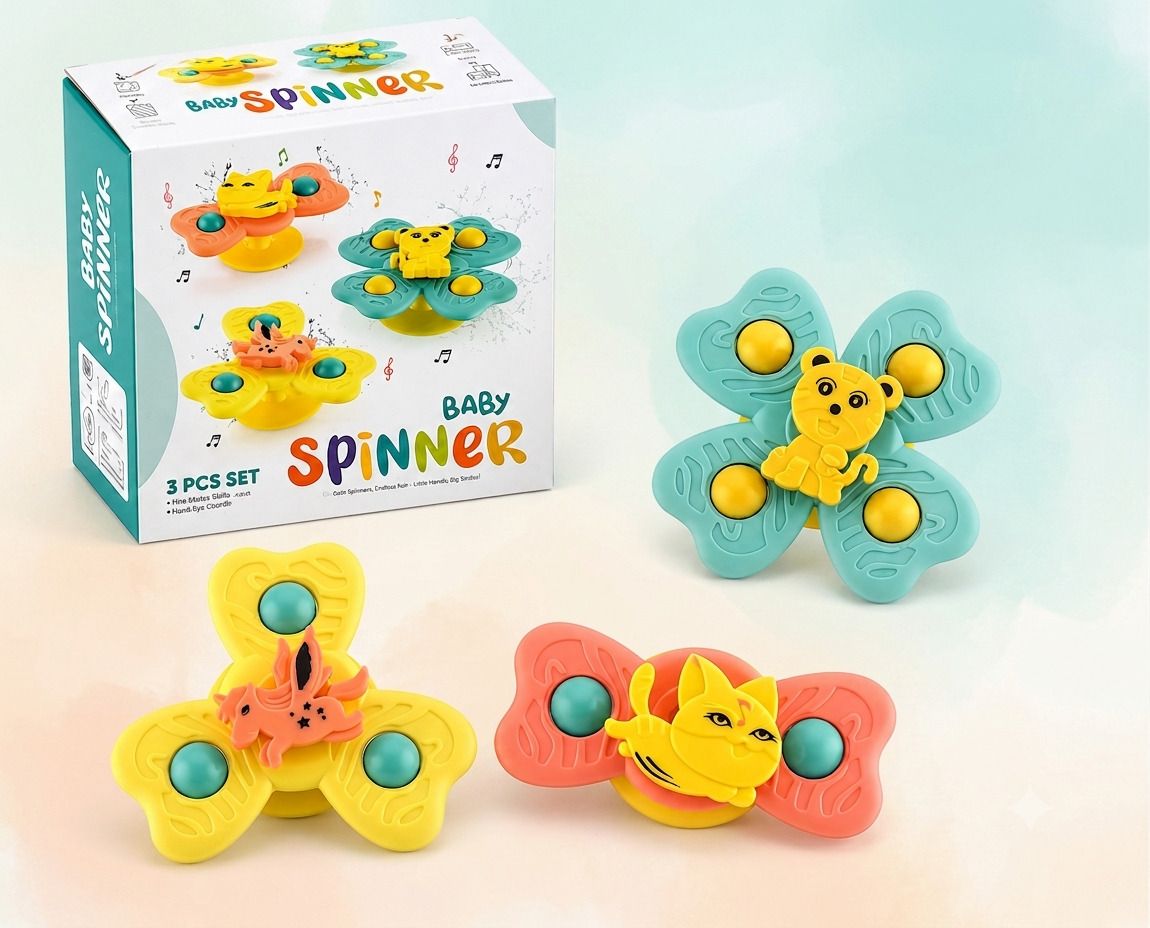 3 Pcs Baby Spinner Toy | Best Activity Toy BPA Free Rattle-image-1