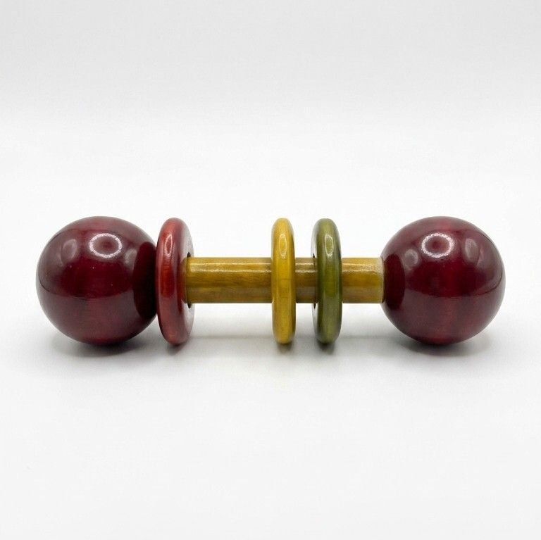 rrr wooden toys Wooden Dumbbell Rattle Rattle-picture-1