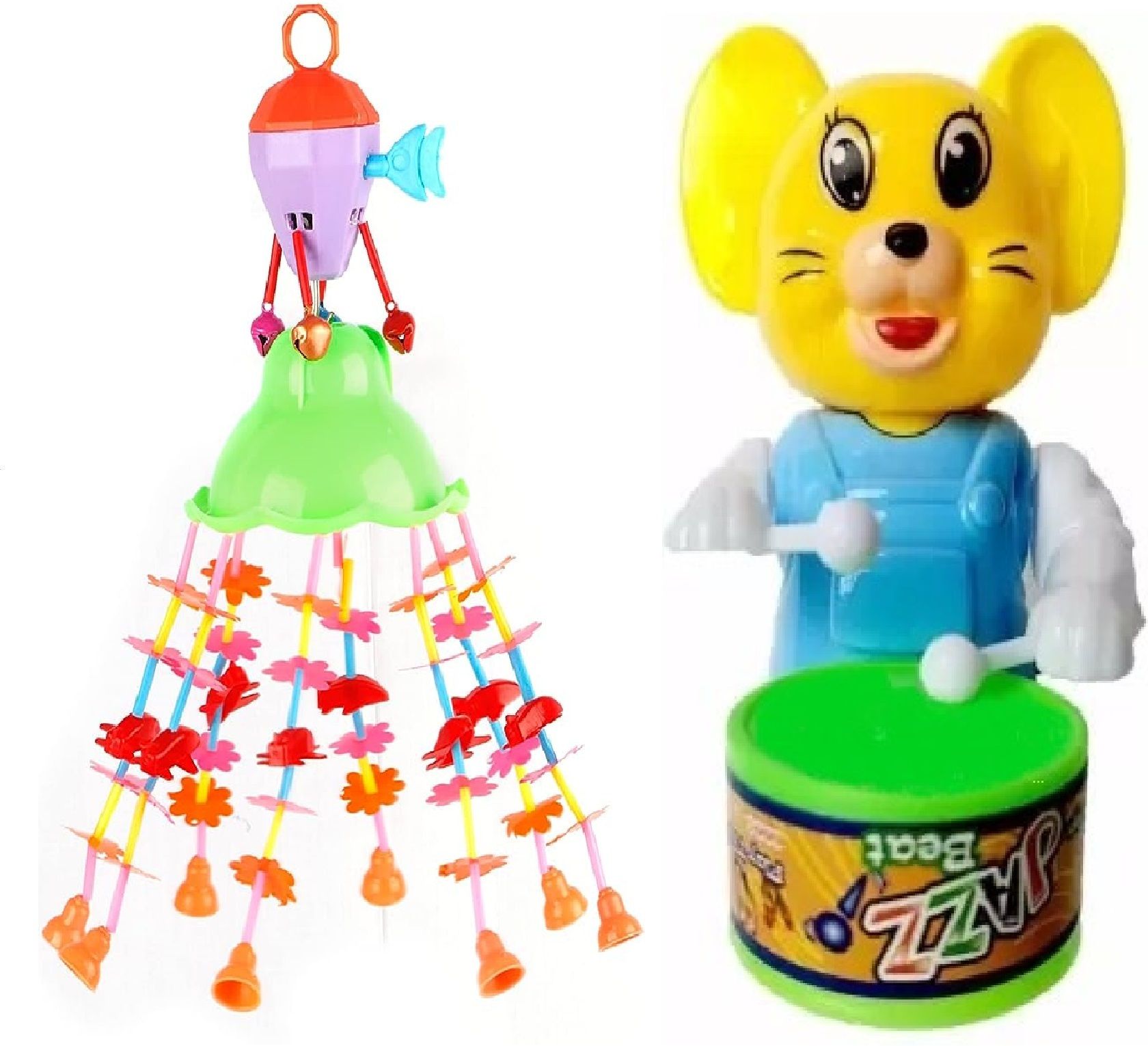 Rattle Musical Merry Go Round Toy (Jhoomer) Soothing Sound with Drummer Toys Rattle-image-43